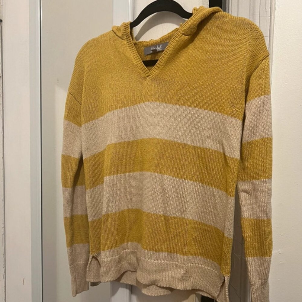 XS striped hoodie yellow and beige